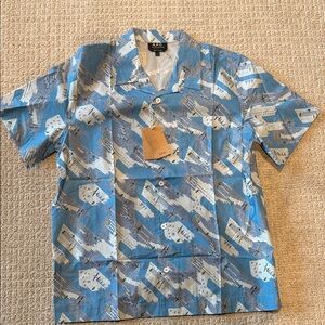 A.P.C. Light Blue Graphic Men's Shirt NWT LARGE